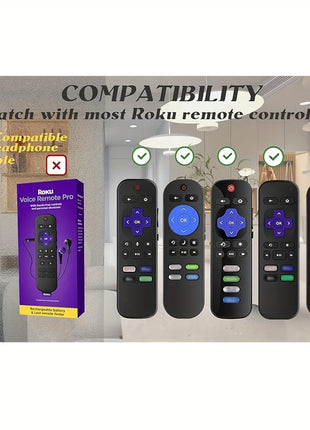 1/2/3 piece set of luminous silicone remote control with rope suitable for TCL Hisense Roku TV remote control - Riparo82