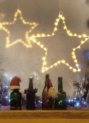 1 stringa di luci a stella a cinque punte, luci a stella a LED, luci a stella decorative con 8 modalità di illuminazione/decorazioni natalizie con timer