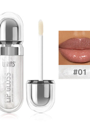 USHAS 12 colors mirror fine flash liquid lipstick pearlescent color waterproof sweatproof non-stick cup lip gloss - Riparo82