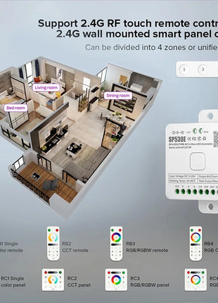 SP530E SP630E WiFi Alexa Bluetooth Controller LED Supporto RGB RGBW RGBCCT o SPI TTL IC Chip LED Strip/Matrix PWM Monocromatico CCT - riparo82