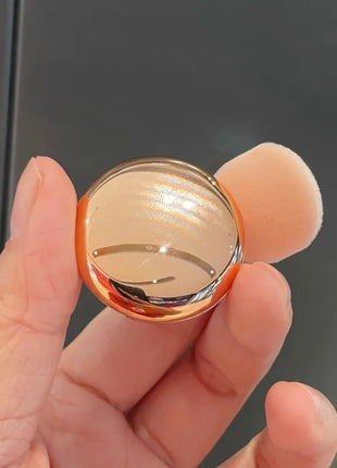 Eyeshadow Palette with Puff 0.2-1g Round Monochromatic Case Small 25mm Portable Shadow Highlight Box for Mini Cosmetic Sample - Riparo82