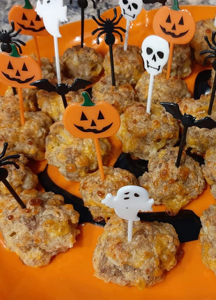 10-30pcs Plastic Halloween Toothpicks Pumpkin Ghost Bat Fruit Fork Dessert Cocktail Cake Decoration Picks Halloween party Supply - Riparo82
