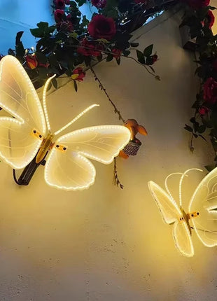 Farfalle a LED per matrimoni, apertura e chiusura automatica, ali luminose realistiche, arredamento perfetto per feste e Natale - riparo82
