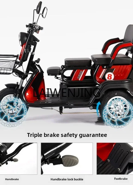 Triciclo elettrico HLZ triciclo domestico per adulti a batteria - riparo82