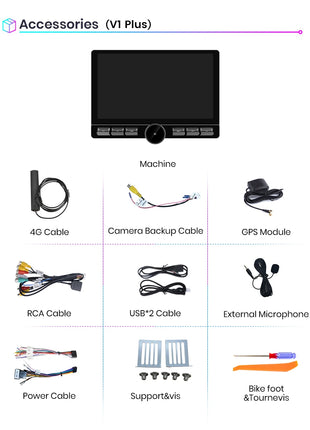 Junsun 10.6 Inch Universal Rotatable 1DIN 2DIN Car Radio Wireless CarPlay Android Auto Touch Screen Multimedia GPS autoradio - Riparo82