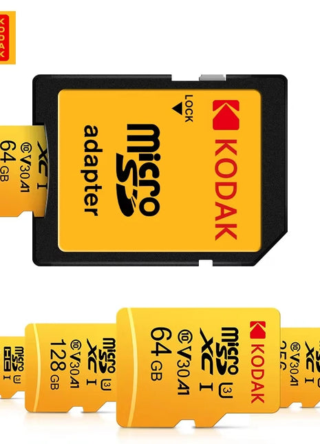 Scheda Micro SD originale al 100% Kodak Scheda di memoria da 128 GB Classe 10 Scheda Flash da 64 GB Scheda di memoria Flash da 32 GB V30 U3 per registratore di guida
