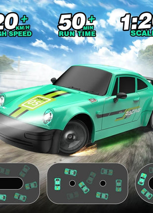 4WD RC Drift Car con luce a LED 2.4G Radio 20KM/h Auto da corsa telecomandate ad alta velocità Modello di veicolo Giocattolo regalo per Ragazzo Ragazza Kid