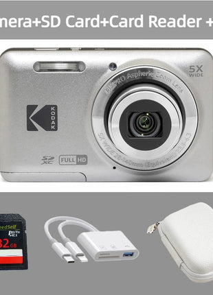 KODAK PIXPRO FZ55-RD Fotocamera digitale da 16 MP Zoom ottico 5X 28 mm Grandangolo 1080P Video Full HD Telecamera per vlogging LCD da 2,7"