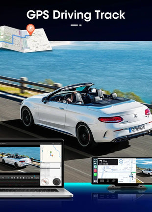 10.26'' Dash Cam 4K Car Mirror Video Player Wireless Carplay Android Auto GPS Car Monitor Multimedia Rearview Camera Dashboard - Riparo82