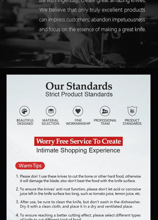 XINZUO Premium Modern 1-8PCS Din 1.4116 Stainless Steel Chef, Santoku, Utility & Paring Knife Set with Black - Riparo82