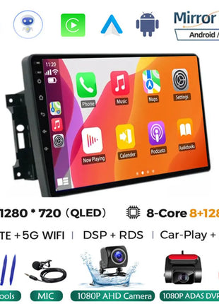 Android 14 Car Radio QLED GPS Navigation Multimedia Player For Jeep Compass/Commander/Grand Cherokee/Wrangler/Liberty AutoRadio - Riparo82