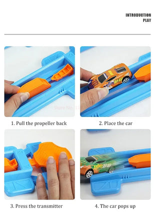 Hot Stunt Speed Car Wheels Modello Pista da corsa Kit ferroviari assemblati fai-da-te Catapulta Rail Car Racing Boy Giocattoli per bambini Regalo - riparo82