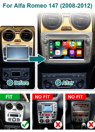 Android 14 Auto Car Radio Stereo Wireless Carplay autoradio For Alfa Romeo 147 Bluetooth 2 din Multimedia player Screen 4G LTE - Riparo82