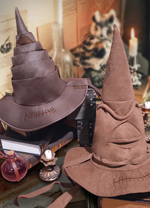 Anime Movies Witch Wizard Hat Potters Sorting Hat Leather Halloween Party Props Dress Up Hat Men Cosplay Costume Accessories - Riparo82