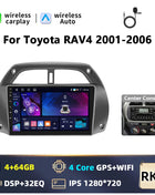 Hikity Wireless CarPlay Android Auto Car Radio For Toyota RAV4 2001-2006 BT Multimedia Player GPS WiFi Head Unit 2din autoradio - Riparo82