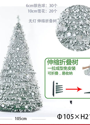 1.5/1.8/2.1M Pieghevole Albero Di Natale Atmosfera Domestica Decorazioni Di Natale Con PVC Floccato Centro Commerciale Ornamento Regali di Capodanno
