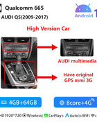 10.25Snapdragon 665 Wireless Carplay AutoRadio Android 14 For Audi Q5 2009-2016 Stereo Screen GPS Navigation Multimedia HeadUnit - Riparo82