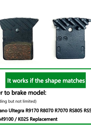 Pastiglia freno in resina per bicicletta Strada MTB Bike Aletta di raffreddamento Ice Tech per Shimano L03A Ultegra R9170 R8070 R7070 RS805 RS505 XTR M9100 K02S