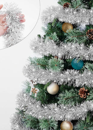 Decorazione ghirlanda natalizia da 10 m, pino artificiale, non illuminato, morbido, verde, per le vacanze, per la decorazione della festa nuziale di Natale al coperto - riparo82