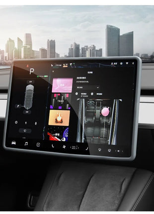 For Tesla Model 3 / Y Silicone Protective Frame Edge Cover Central Control Display Navigation Screen Protector Car Accessories - Riparo82