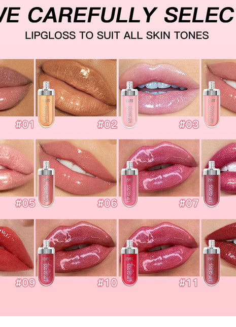 USHAS 12 colors mirror fine flash liquid lipstick pearlescent color waterproof sweatproof non-stick cup lip gloss - Riparo82