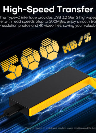 Kodak SSD esterno 2 TB 1 TB 512 GB 256 GB Disco rigido portatile 500 Mb/s USB 3.2 PSSD per MacBook, iPad iPhone 15