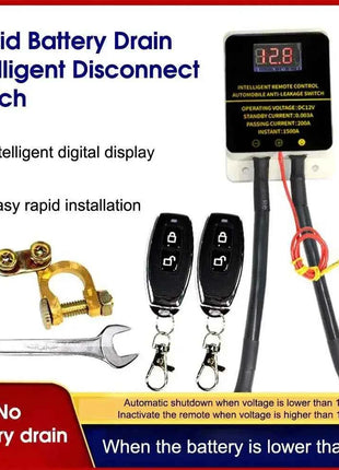 12V Car Battery Cutoff Switch Wireless Remote Control Disconnect Battery Relay With Led Display Leakage Protection Universal