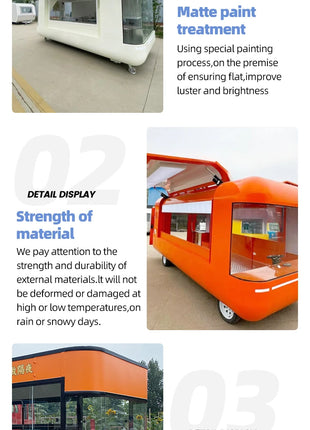 Heavy Duty Customized Street Mobile Food Truck Trailer for Street Vending Ice Cream Pizza Bbq Food Trailer with Warranty - Riparo82