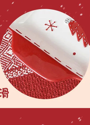Piatto in ceramica per albero di Natale in rilievo nordico Piatto rettangolare creativo Stoviglie in porcellana Decorazioni natalizie Utensili da cucina per la casa - riparo82