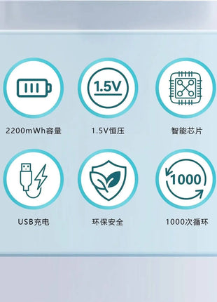 Batteria AA da 6 pezzi con cavo USB tipo C Batteria ricaricabile agli ioni di litio, batteria AA da 1,5 V, batteria AA da 2200 mWh - riparo82