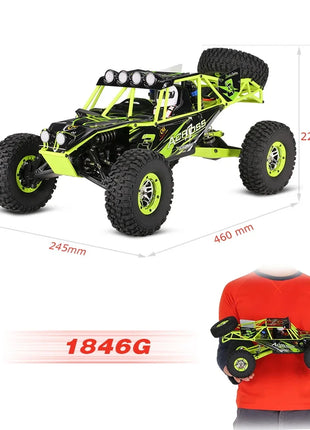 Giocattolo per bambini Hot WLtoys 10428 RC Auto 45CM 2.4G Scala 1:10 Doppia velocità Radiocomando Elettrico Wild Track Warrior