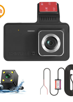 Dash Cam Front and Rear View Camera Video Recorder Dual Lens Car Dvr Cycle Recording Night Vision G-sensor 1080P Dashcam 4 Inch - Riparo82