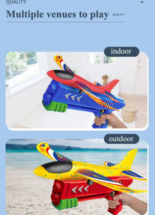 Bambini 24/34 cm Schiuma Aereo Lanciatore Giocattolo da esterno per Ragazzi Sport Catapulta Gioco Bambini Ragazza Compleanno Regali di Natale - riparo82