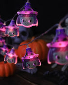 1PC Halloween 10 LED Battery Powered String Lights With Ghost Witch Cat Pumpkin Spider Web Skeleton Mummy Pirate Shape Indoor - Riparo82
