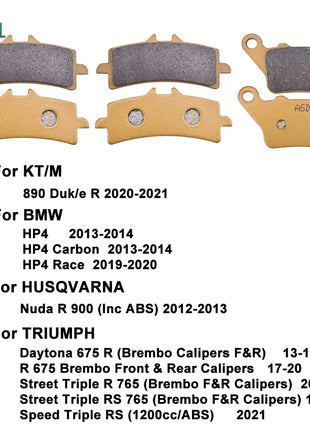 Pastiglie freno anteriori posteriori moto per TRIUMPH 675R 13-17 R 675 Brembo 17-20 Street Triple R 765 18-22 Per KT/M 890 Duk/e Per BMW