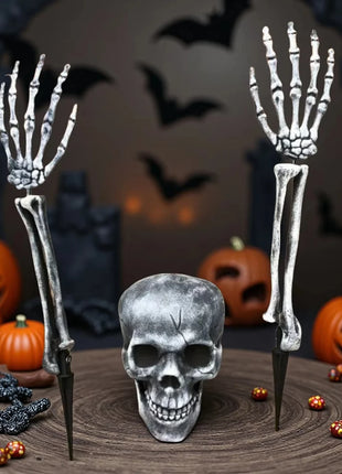 Halloween Hand Bone Skeleton Decorations Yard Inserting Ghost Arm Props for Outdoor Haunted House Party Horror Scene Decorations - Riparo82