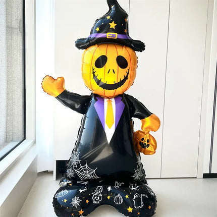 1pcs Halloween Giant Pumpkin Skeleton Standing Balloon House Witch Dead Tree Inflatable Foil Ballon Halloween Party Deco Supplie