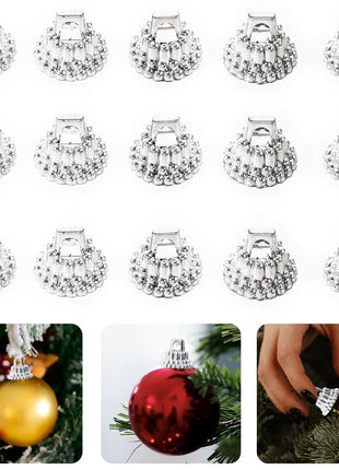 Set di tappi per palline di Natale rotondi da 100 pezzi Set di cappelli decorativi natalizi in argento/oro di ricambio per decorazioni fai da te per l'albero di Natale - riparo82
