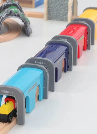 Tutti i tipi di binari del treno in legno Accessori Binari ferroviari in legno di faggio Ponte in legno Tunnel adatto per binari in legno Giocattoli per bambini - riparo82