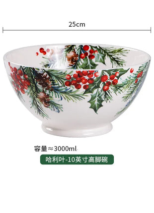 1PC Piatti in ceramica da cucina creativi Squisita stoviglie natalizie Piatti da bistecca per insalata di pasta Piatti in ceramica di alta qualità - riparo82