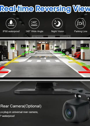 11.26 inch Dash Cam 4K Car DVR Wireless Carplay & Android Auto GPS Navigation Video Recorder Dashboard Dual Lens Wifi FM AUX - Riparo82