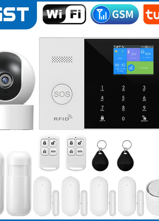 PGST Residential Tuya Smart Gsm Wifi Alarm System for Home Wireless Security Alarm House Smart Life App Control work with ALexa - Riparo82