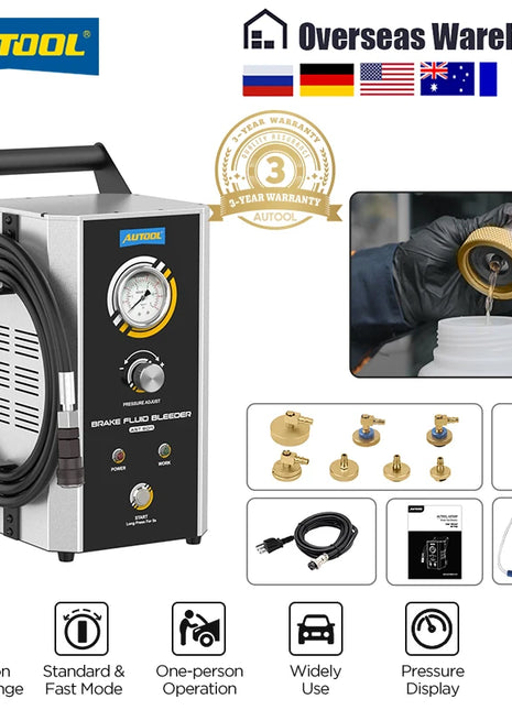 AUTOOL AST609 Car Brake Bleeder Kit Brake Fluid Bleeder Exchanger Machines Professional Pulsating Brake Oil Fluid Bleeding Tool - Riparo82