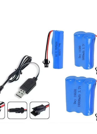 Batteria al litio Batteria ricaricabile da 3,7 V Auto telecomandata Batteria giocattolo per escavatore fuoristrada a quattro ruote motrici da 69 fori - riparo82