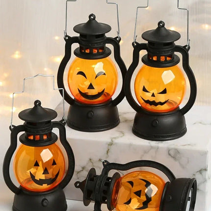 Halloween Pumpkin Ghost Face Lamp Portable Skull Decoration Light for Bar Party Table Atmosphere Prop Halloween Decor Use
