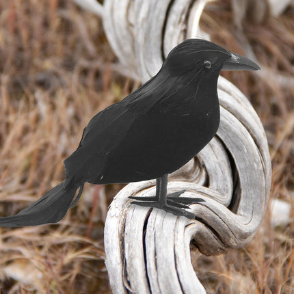 6PCS Black Feather Crow Halloween Props Mock Crow Spooky Feather Decoration Props Halloween Party Scary Animal Horror Props