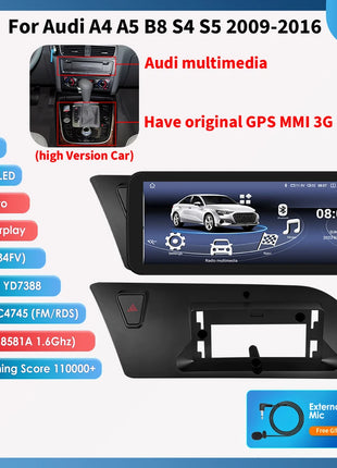 10.25"Carplay Android 13 Auto Car radio For Audi A4 A5 B8 S4 S5 2009-2016 car intelligent system Multimedia GPS Stereo Head Unit - Riparo82