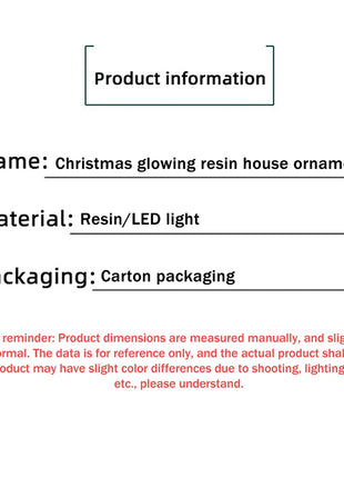 {Summer2}Mini LED Villaggio di Natale Artigianato in resina Edifici di case di neve Luce a LED Decorazione per interni domestici fai da te Regali di Natale
