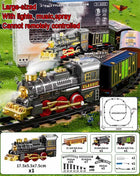 Natale Elettrico Treno A Vapore Binario Giocattolo Per Bambini Retro Locomotiva A Vapore Controllo Spray Binario Ad Alta Velocità Suono Luce Treno Modello BoysToy