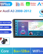 Podofo Android Carplay Car Radio For Audi A3 8P S3 RS3 Sportback 2003-2012 Android Auto 4G Multimedia Navigation autoradio DSP - Riparo82